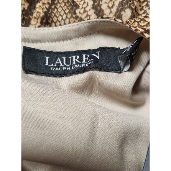 Lauren Ralph Lauren Python Print Blouson Georgette Dress Size 12 NWT Size 12 - Picture 8 of 10
